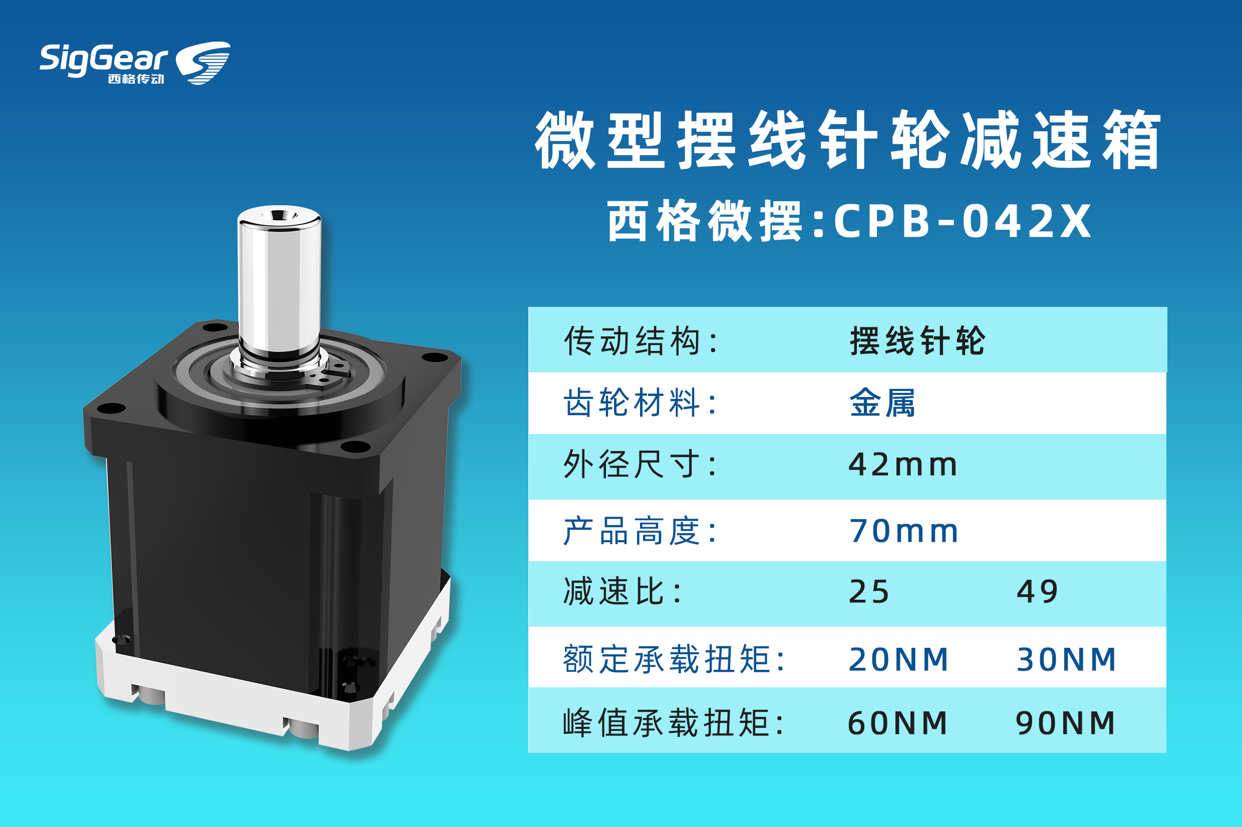 西格微摆：42mm摆线针轮，90NM峰值助力工业自动化升级(图2)